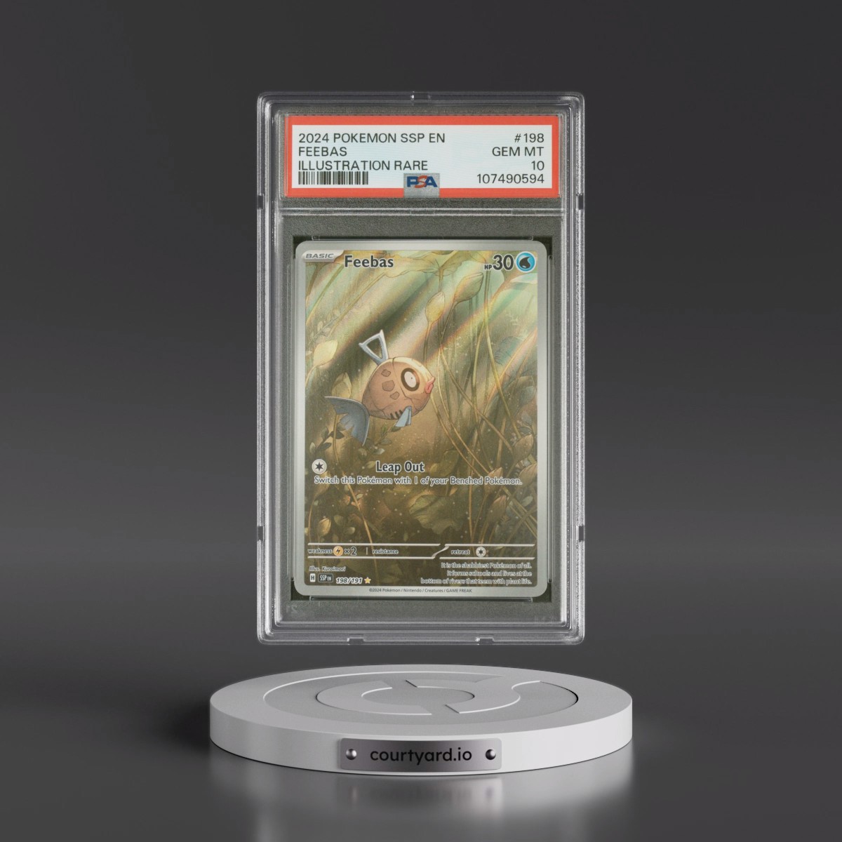 2024 Pokémon Ssp EN-Surging Sparks #198 Feebas - Illustration Rare (PSA 10 GEM MINT)