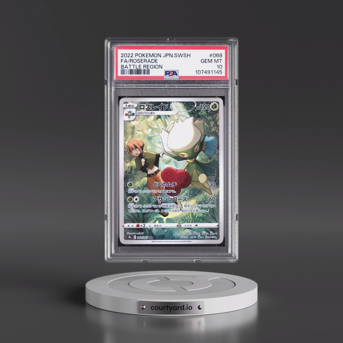 2022 Pokémon Sword & Shield Battle Region #068 Roserade - Full Art (PSA 10 GEM MINT)