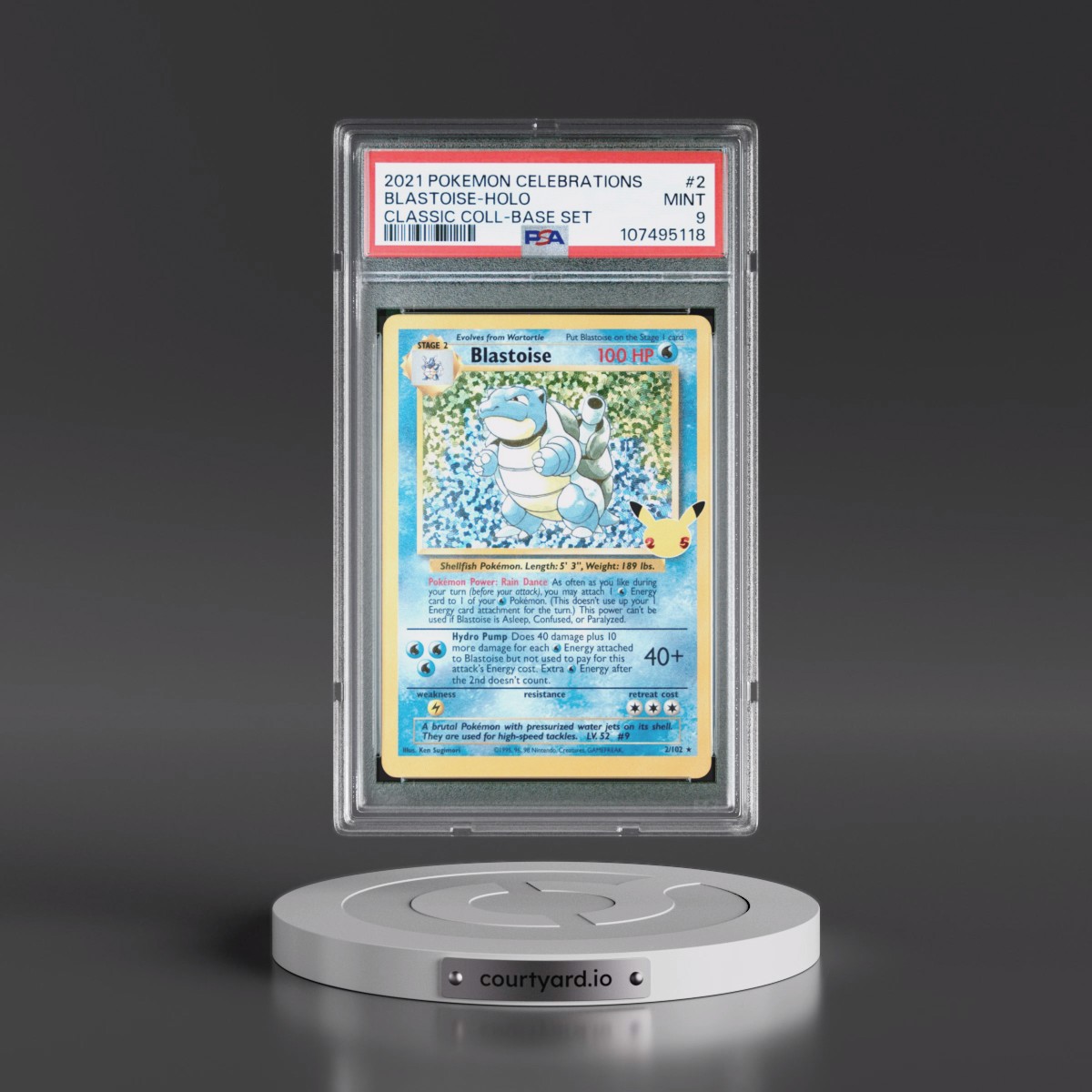 2021 Pokémon Celebrations Classic Collection #2 Blastoise - Holo (PSA 9 MINT)