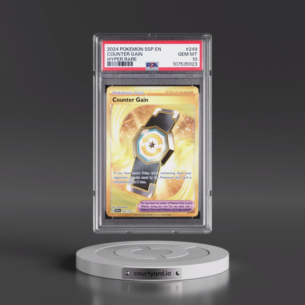 2024 Pokémon Ssp EN-Surging Sparks #249 Counter Gain - Hyper Rare (PSA 10 GEM MINT)