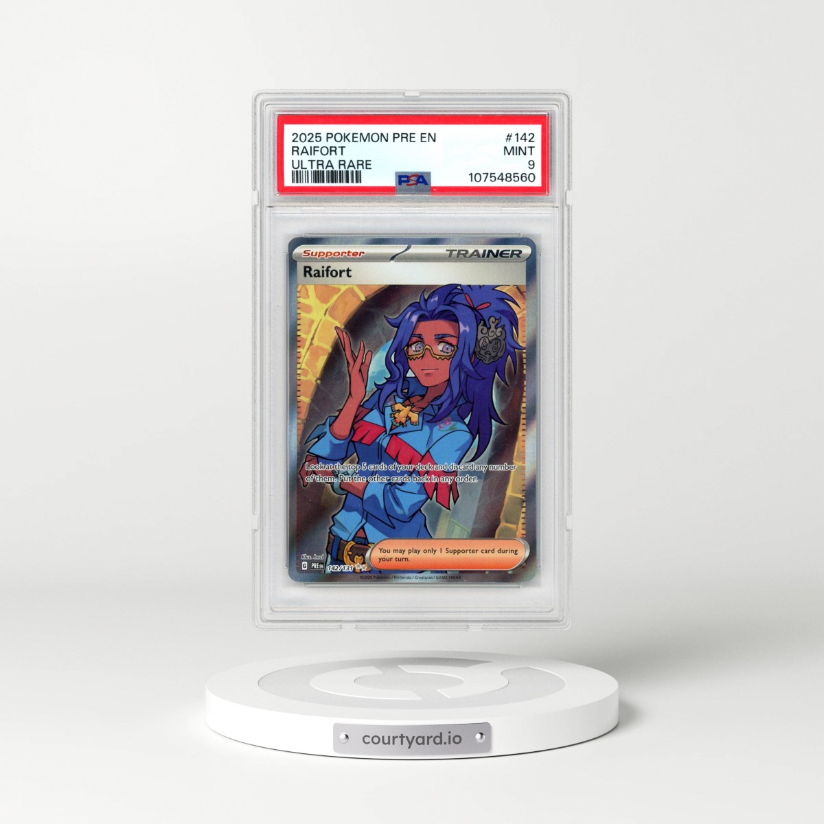 2025 Pokémon Pre EN-Prismatic Evolutions #142 Raifort - Ultra Rare (PSA 9 MINT)