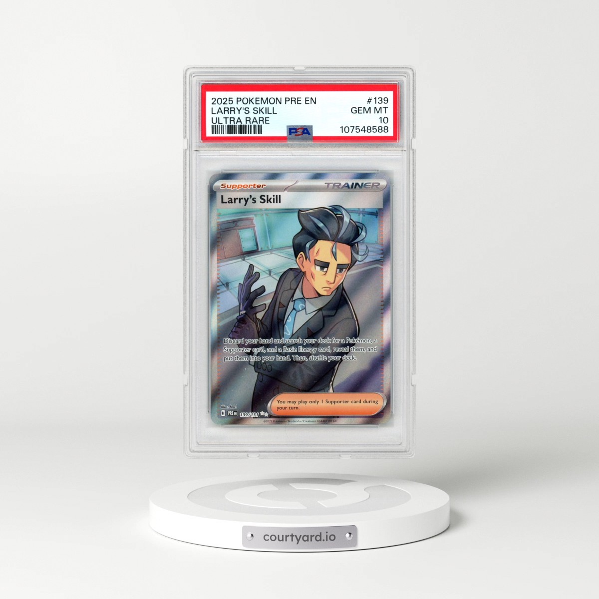 2025 Pokémon Pre EN-Prismatic Evolutions #139 Larry's Skill - Ultra Rare (PSA 10 GEM MINT)