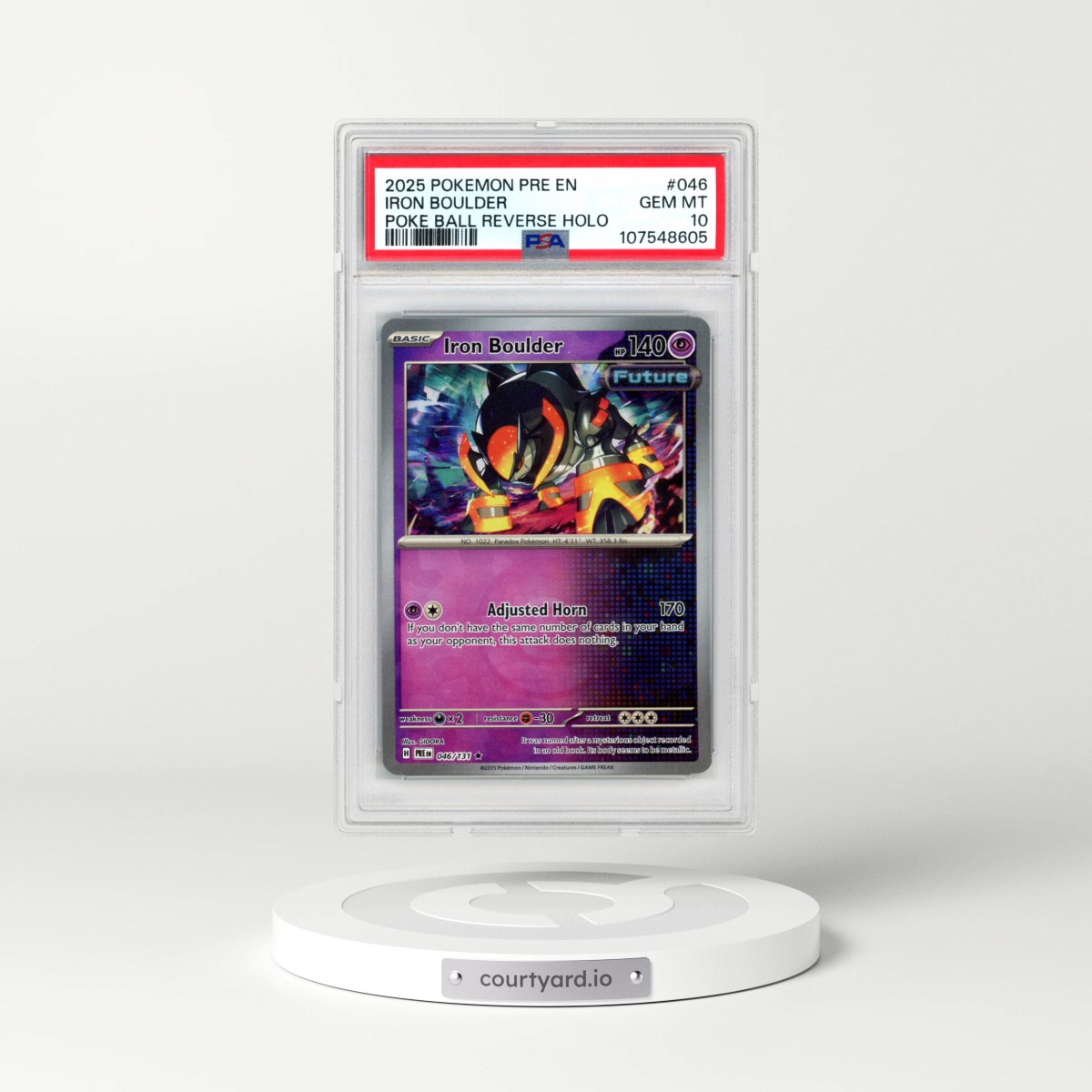 2025 Pokémon Pre EN-Prismatic Evolutions #046 Iron Boulder - Reverse Holo Poke Ball (PSA 10 GEM MINT)