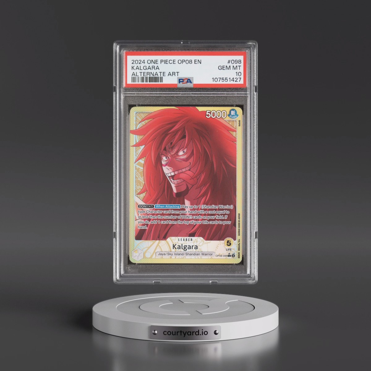 2024 One Piece OP08-Two Legends #098 Kalgara - Alternate Art (PSA 10 GEM MINT)