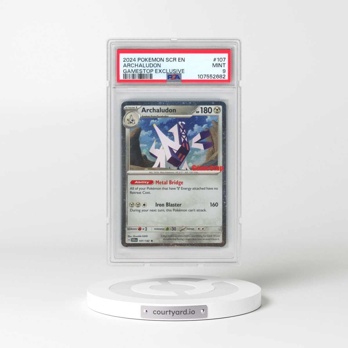 2024 Pokémon Scr EN-Stellar Crown #107 Archaludon - Gamestop Exclusive (PSA 9 MINT)