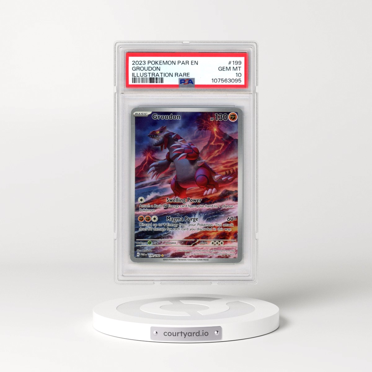 2023 Pokémon Par EN-Paradox Rift #199 Groudon - Illustration Rare (PSA 10 GEM MINT)