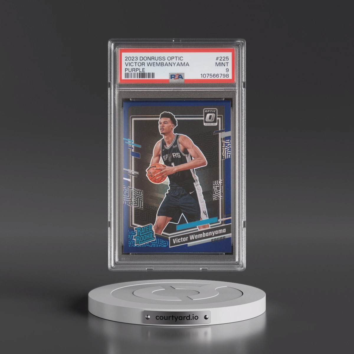 2023 Panini Donruss Optic #225 Victor Wembanyama - Purple (PSA 9 MINT)
