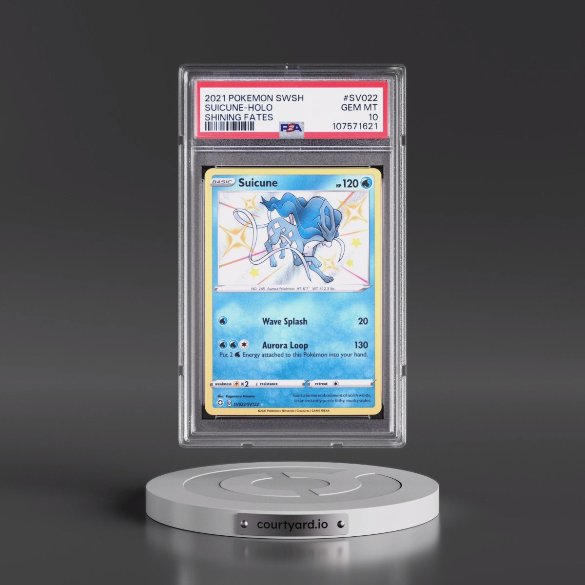 2021 Pokémon Sword & Shield Shining Fates Suicune - Holo #SV022 PSA 10