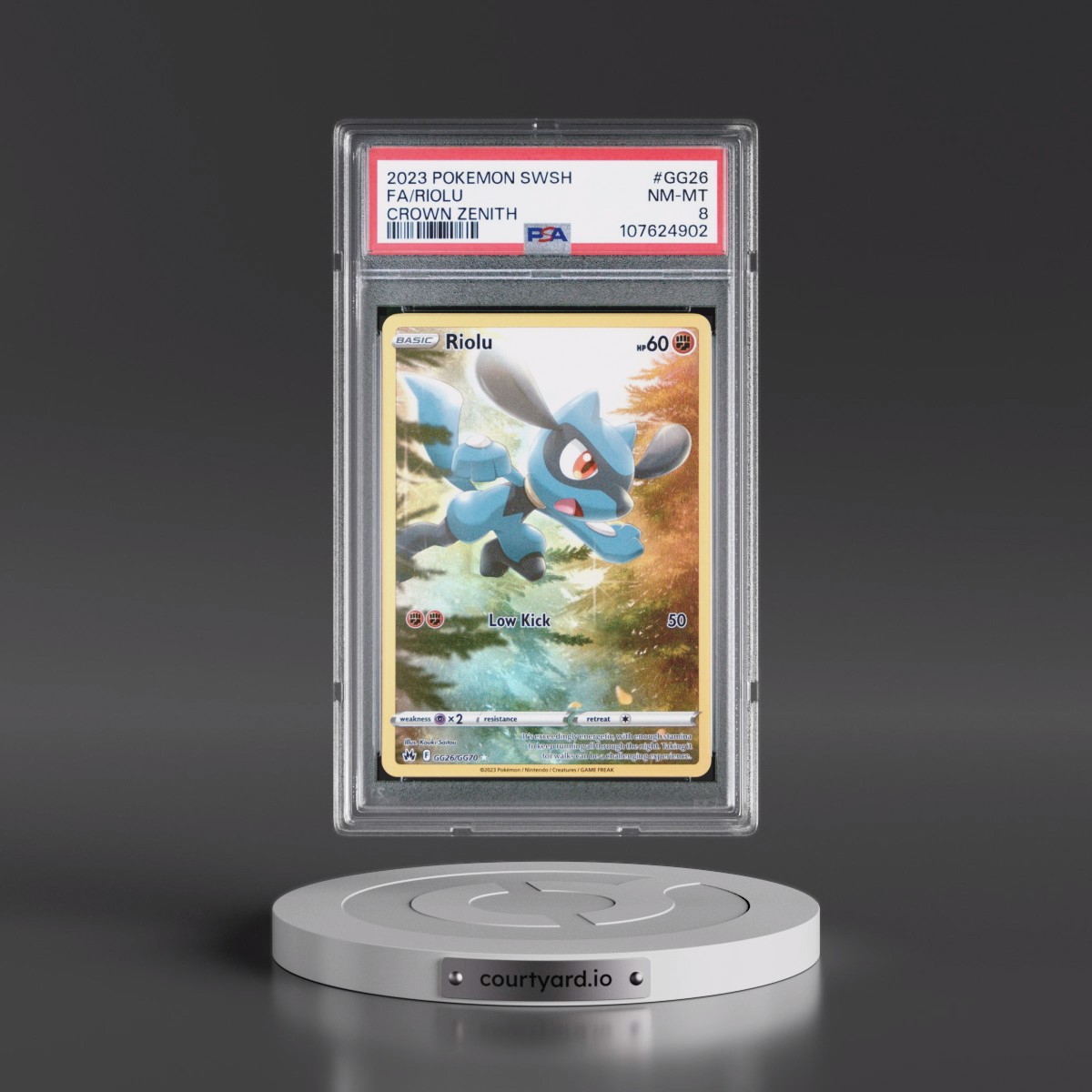 2023 Pokémon Sword and Shield Crown Zenith #GG26 Riolu - Full Art (PSA 8 NM-MT)