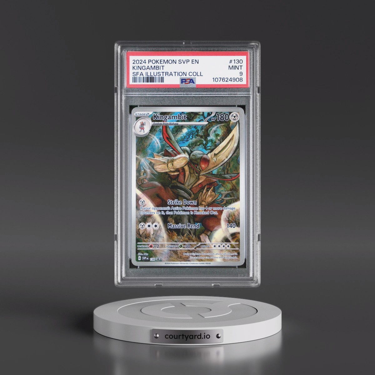 2024 Pokémon Svp EN-SV Black Star Promo #130 Kingambit - Shrouded Fable Illustration Collection (PSA 9 MINT)