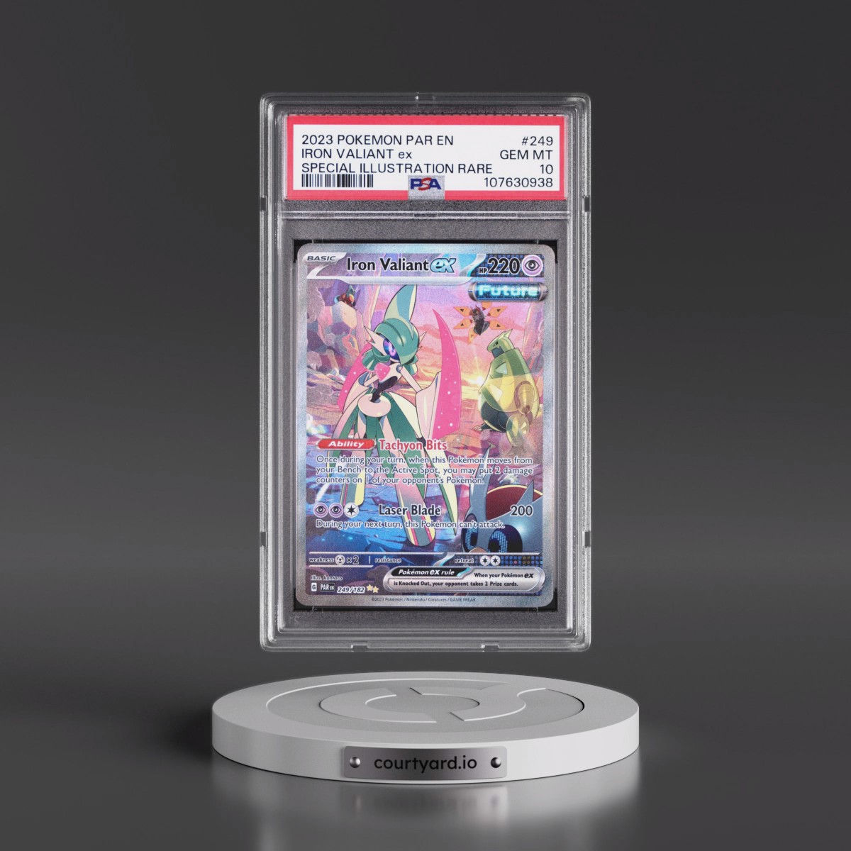 2023 Pokémon Par EN-Paradox Rift #249 Iron Valiant EX - Holo Special Illustration Rare (PSA 10 GEM MINT)