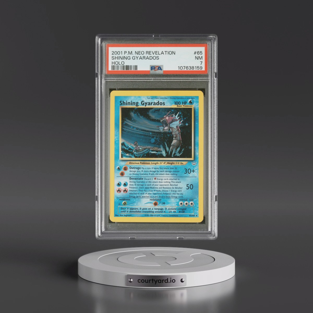 2001 Pokémon Neo Revelation #65 Shining Gyarados - Holo Holo (PSA 7 NM) - Photo