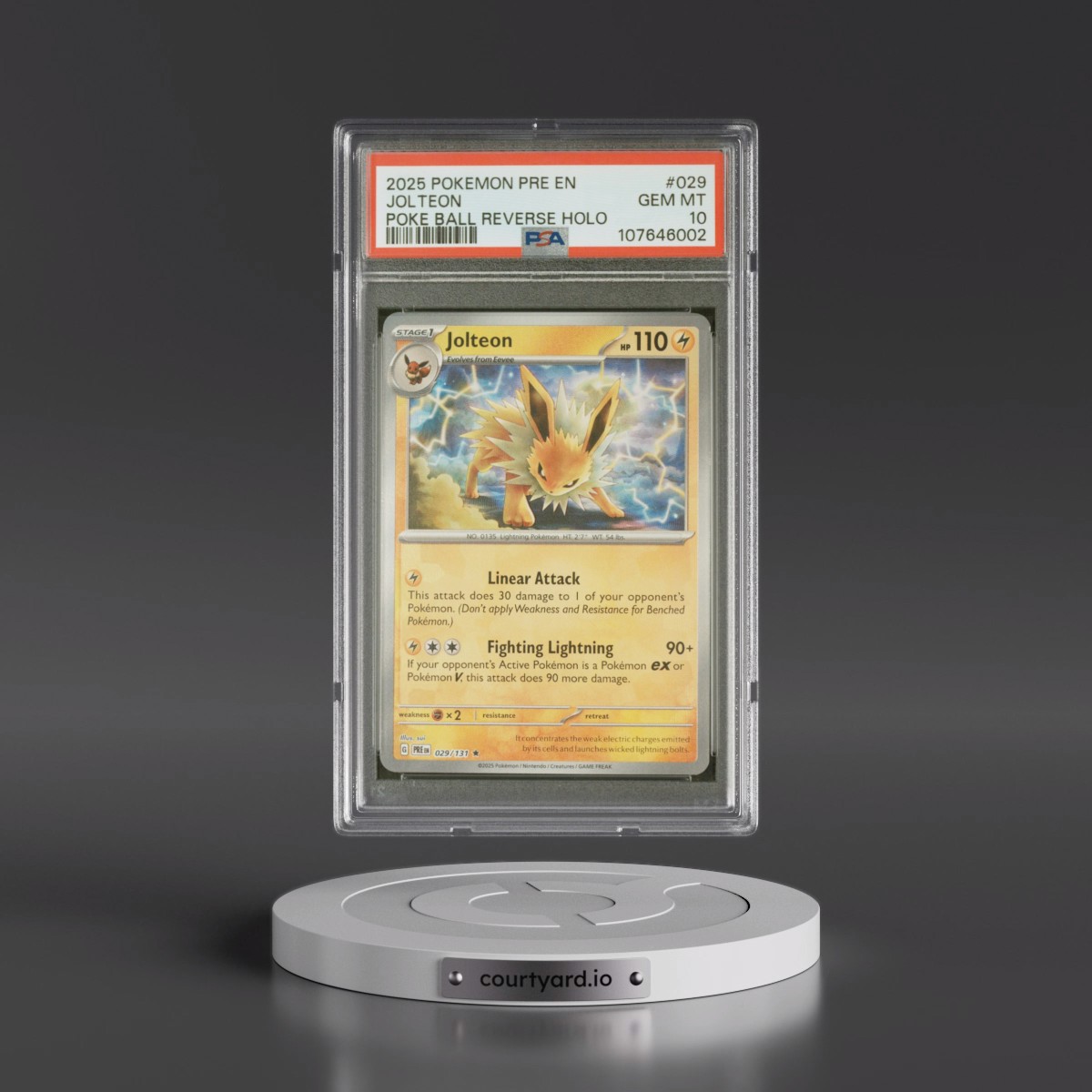 2025 Pokémon Pre EN-Prismatic Evolutions #029 Jolteon - Reverse Holo Poke Ball (PSA 10 GEM MINT)