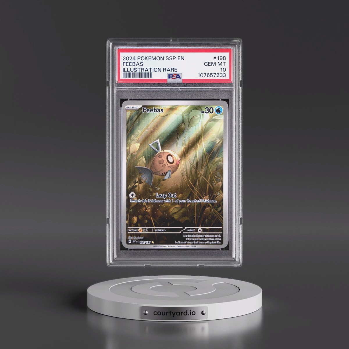 2024 Pokémon Ssp EN-Surging Sparks #198 Feebas - Illustration Rare (PSA 10 GEM MINT)