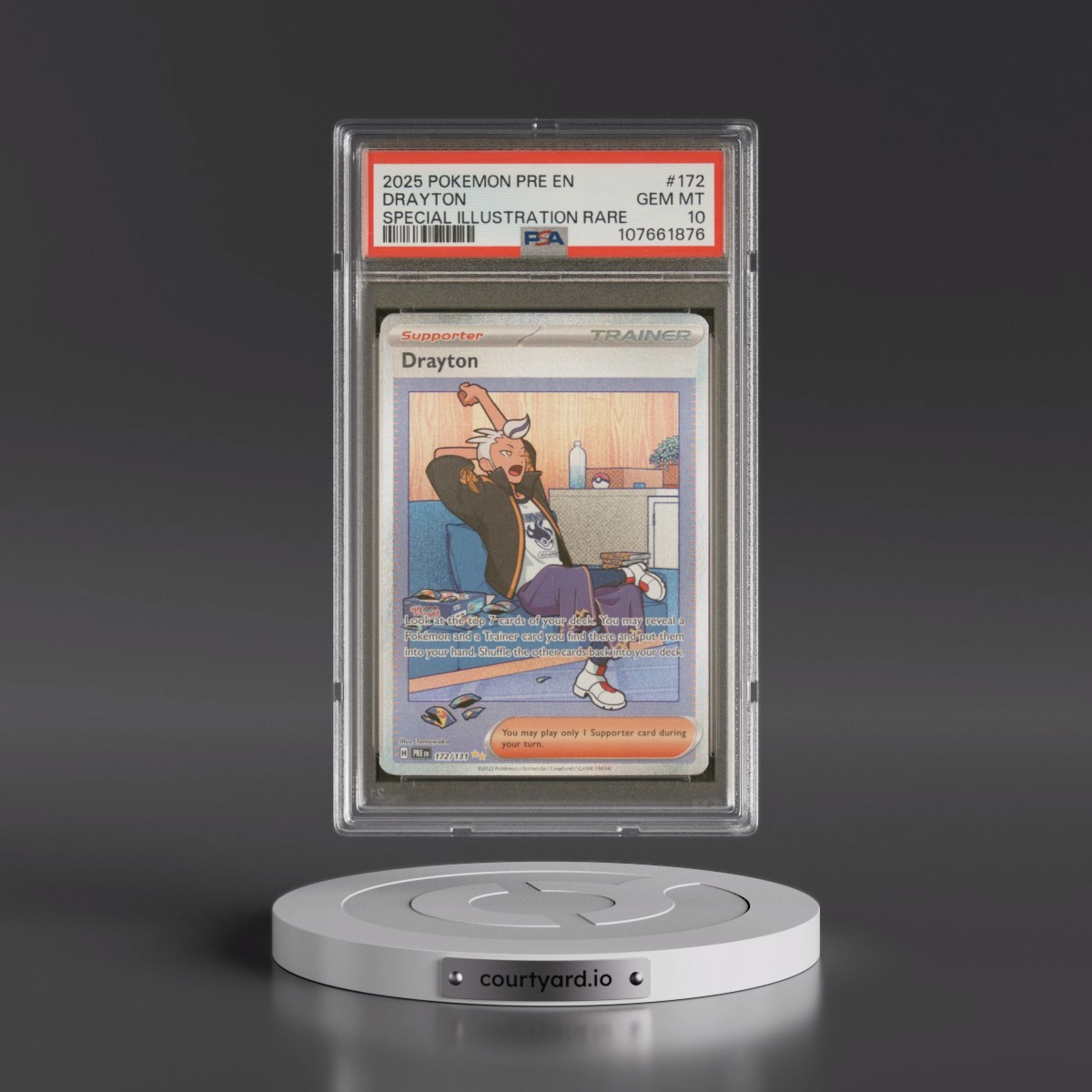 2025 Pokémon Pre EN-Prismatic Evolutions #172 Drayton - Special Illustration Rare (PSA 10 GEM MINT)