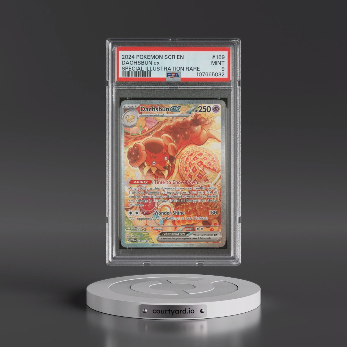 2024 Pokémon Scr EN-Stellar Crown #169 Dachsbun EX - Holo Special Illustration Rare (PSA 9 MINT)