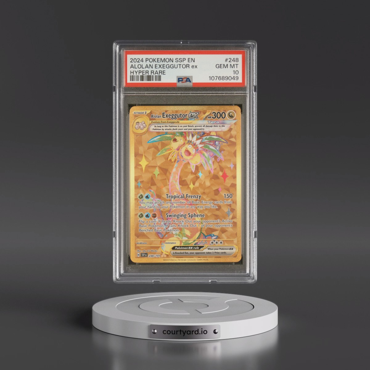 2024 Pokémon Ssp EN-Surging Sparks #248 Alolan Exeggutor EX - Holo Hyper Rare (PSA 10 GEM MINT)
