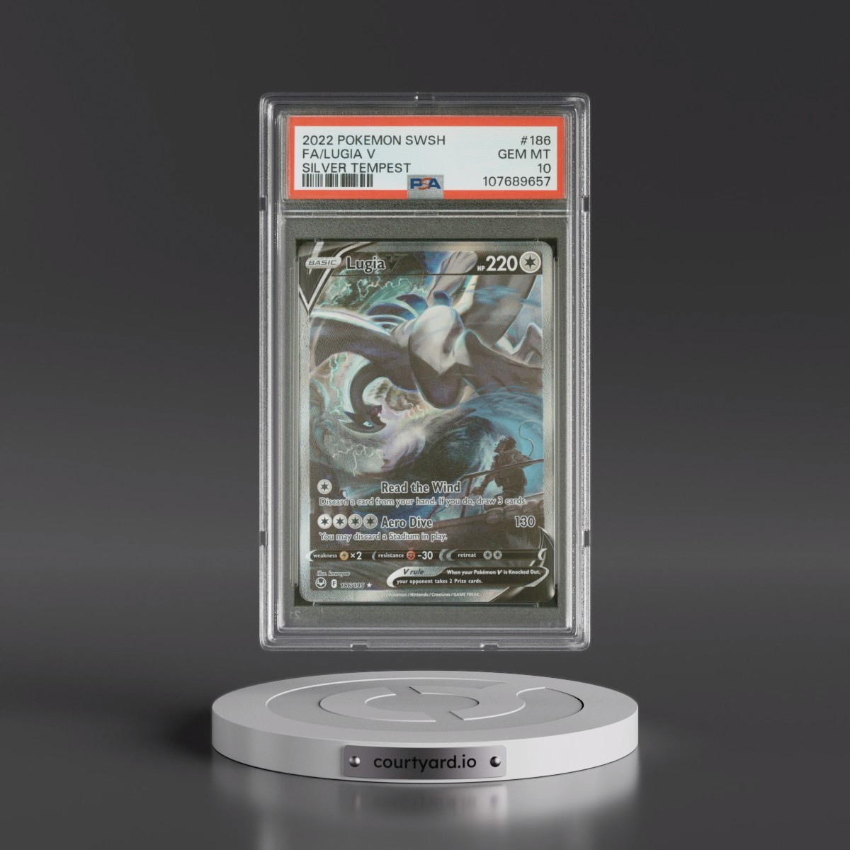 2022 Pokémon Sword & Shield Silver Tempest #186 Lugia V - Holo Full Art (PSA 10 GEM MINT)