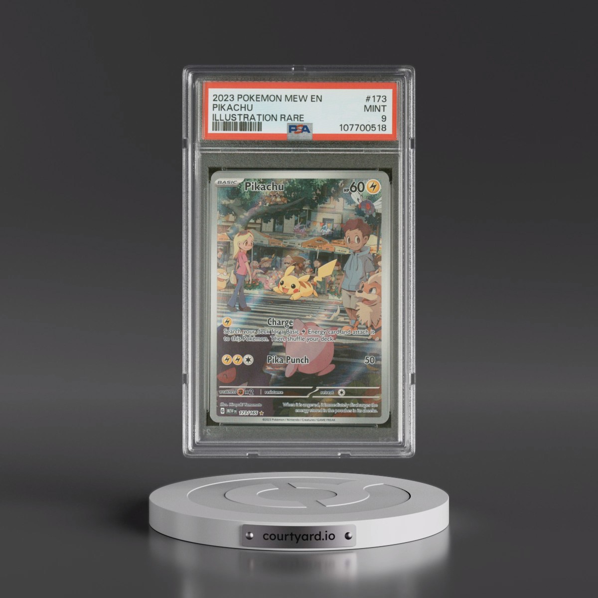 2023 Pokémon Mew EN-151 #173 Pikachu - Illustration Rare (PSA 9 MINT)