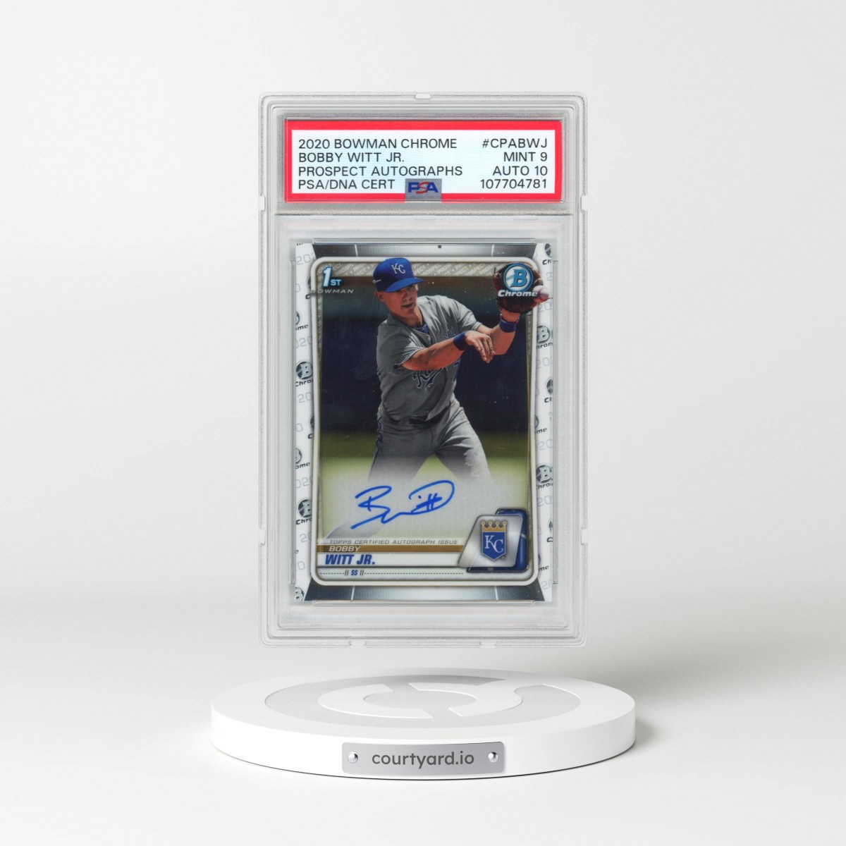 2020 Bowman Chrome Prospect Autographs #CPABWJ Bobby Witt Jr. (PSA 9 MINT)
