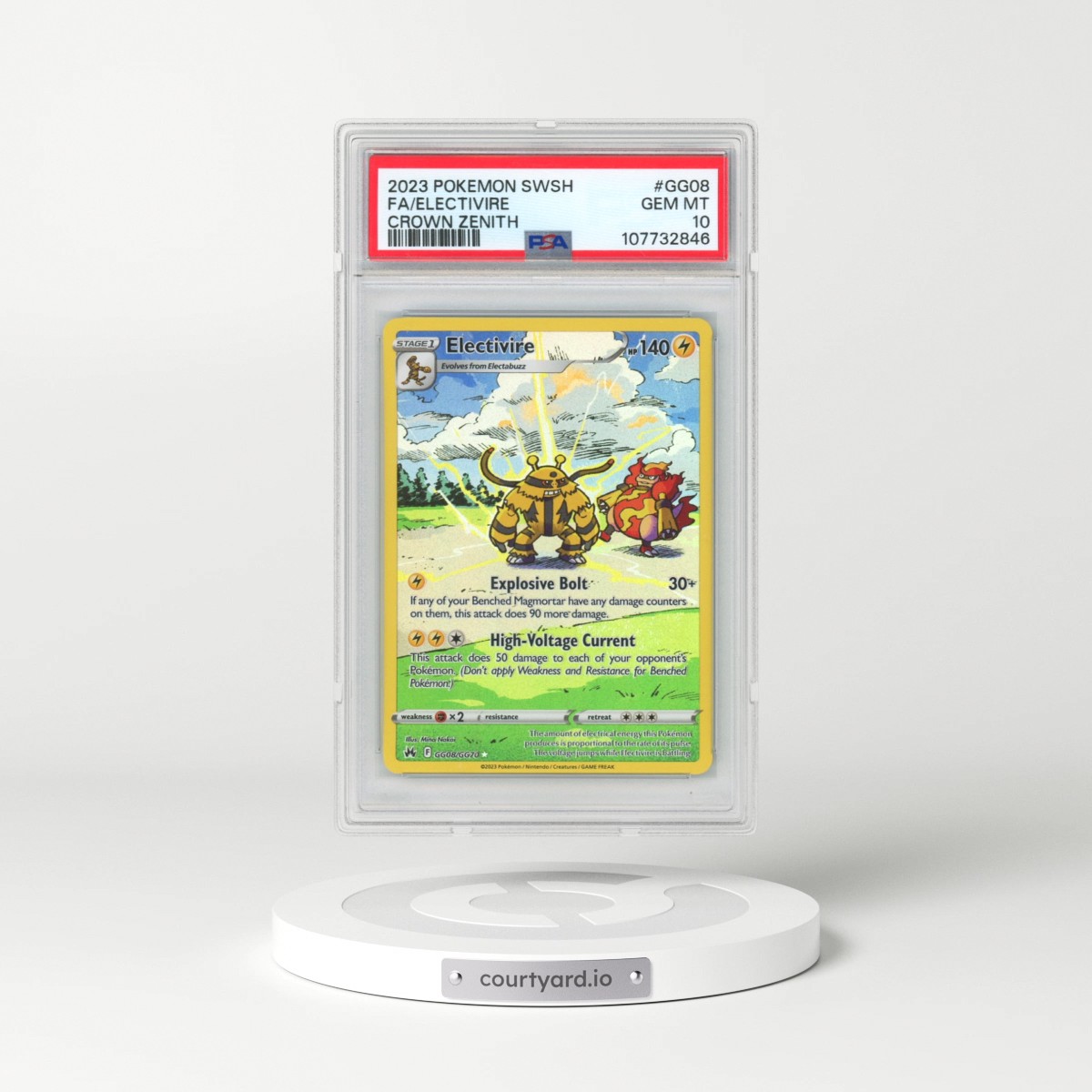2023 Pokémon Sword and Shield Crown Zenith #GG08 Electivire - Full Art (PSA 10 GEM MINT)