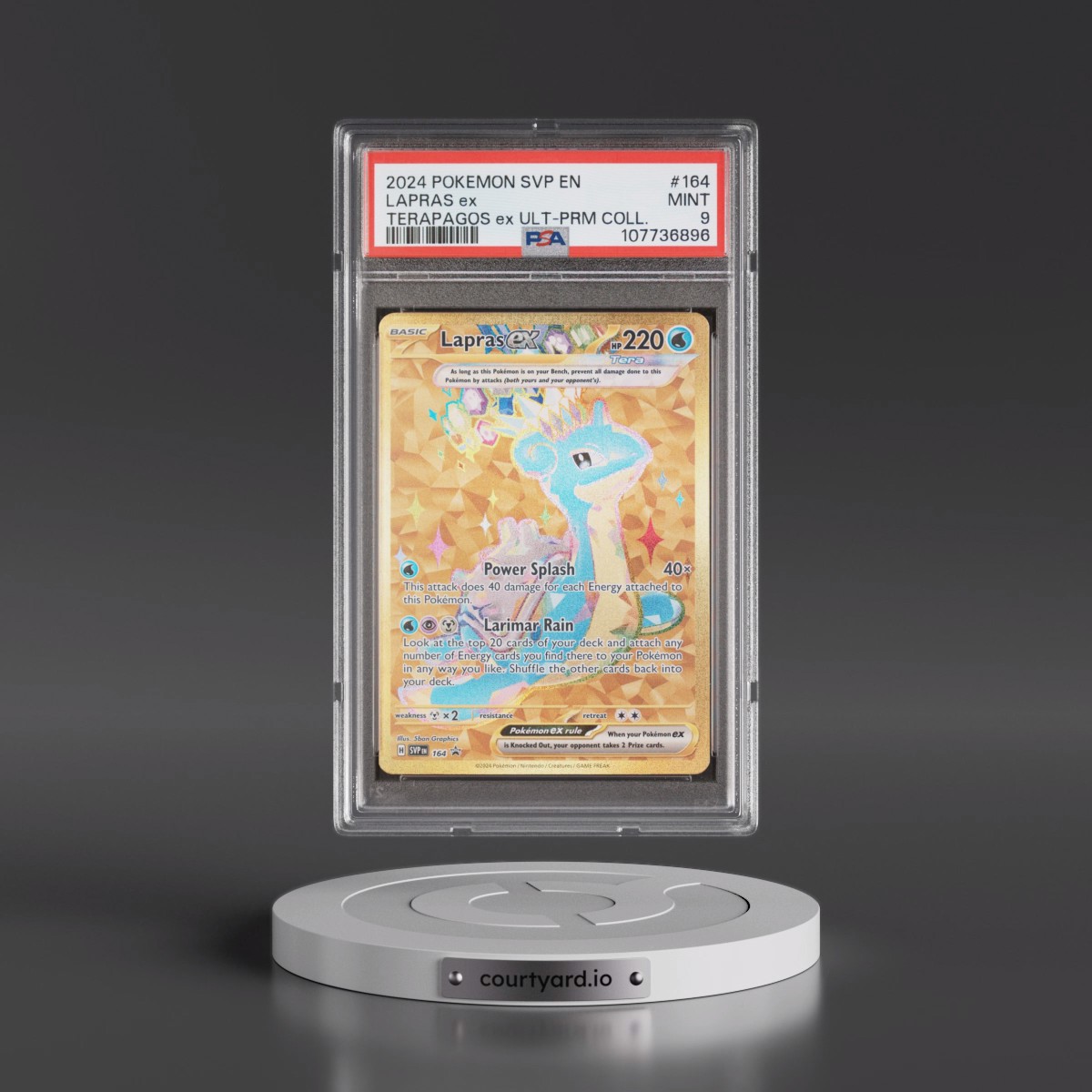 2024 Pokémon Svp EN-SV Black Star Promo #164 Lapras EX - Holo Terapagos EX Ultra-Premium Collection (PSA 9 MINT)