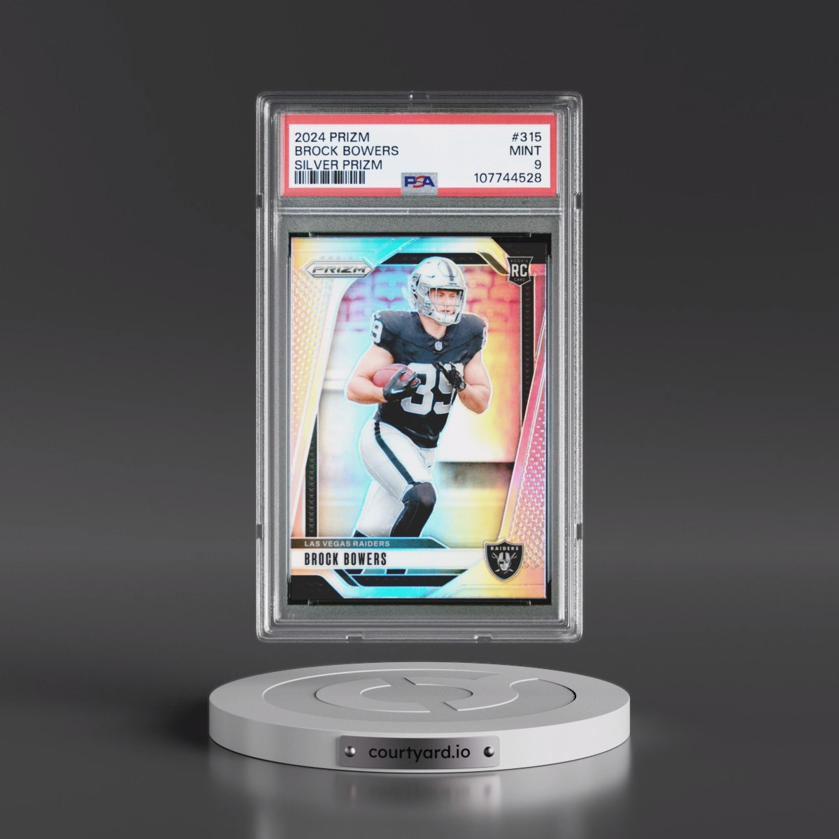 2024 Panini Prizm #315 Brock Bowers - Silver Prizm (PSA 9 MINT)
