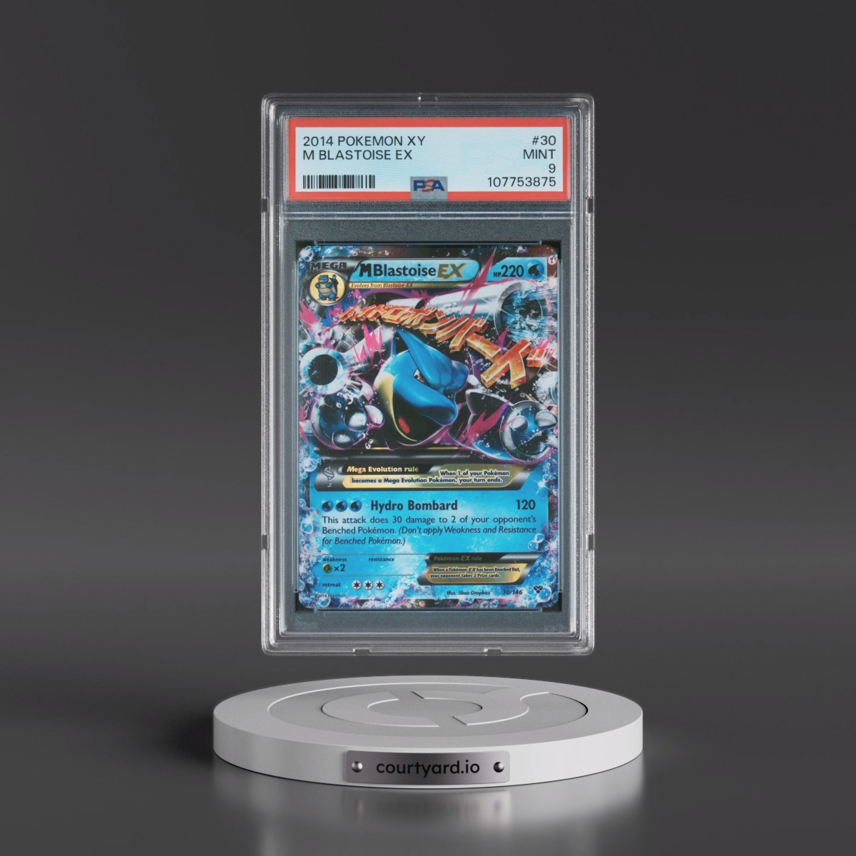 2014 Pokémon XY #30 M Blastoise EX - Holo (PSA 9 MINT)