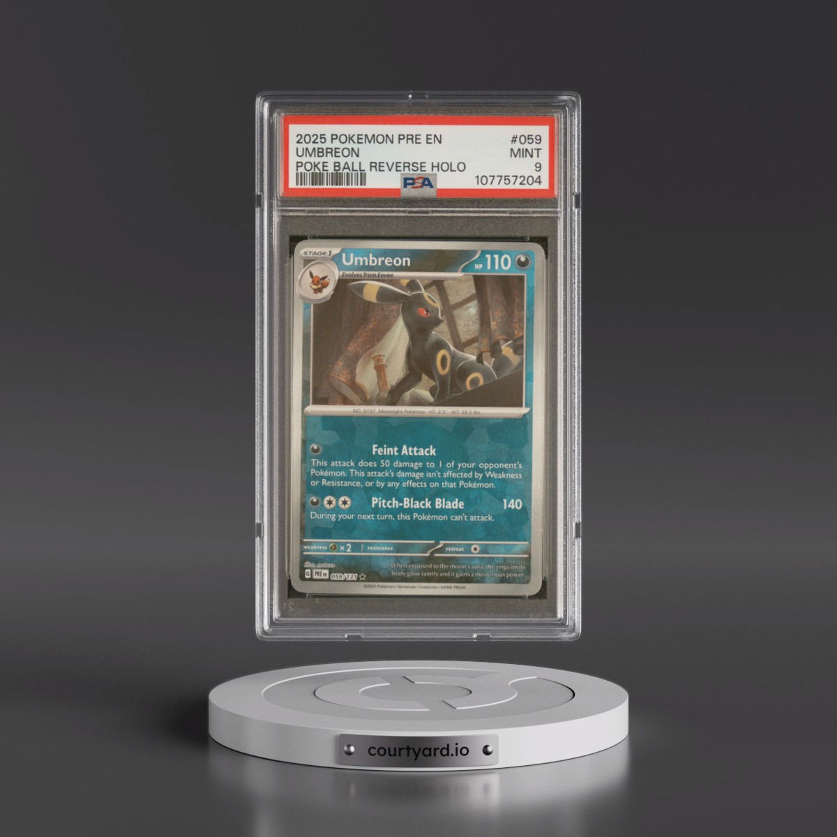 2025 Pokémon Pre EN-Prismatic Evolutions #059 Umbreon - Reverse Holo Poke Ball (PSA 9 MINT)