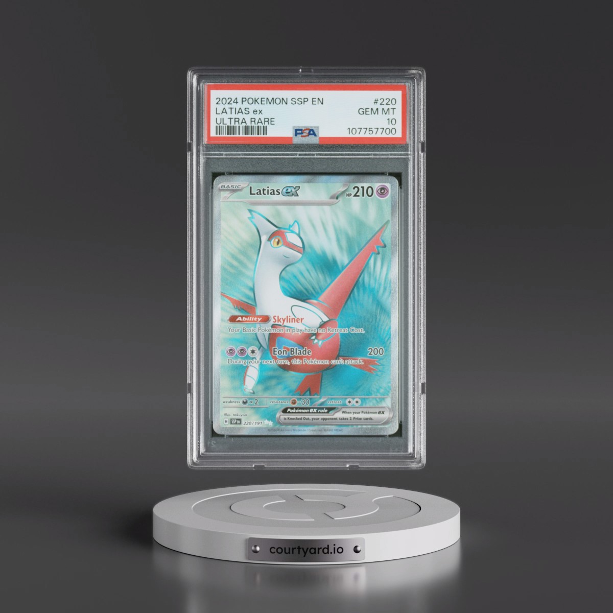 2024 Pokémon Ssp EN-Surging Sparks #220 Latias EX - Holo Ultra Rare (PSA 10 GEM MINT)