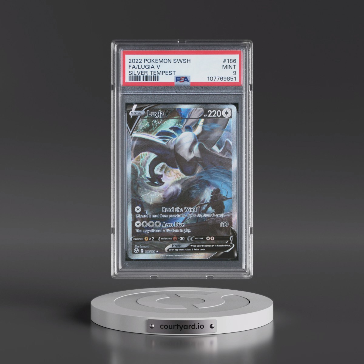 2022 Pokémon Sword & Shield Silver Tempest #186 Lugia V - Holo Full Art (PSA 9 MINT)