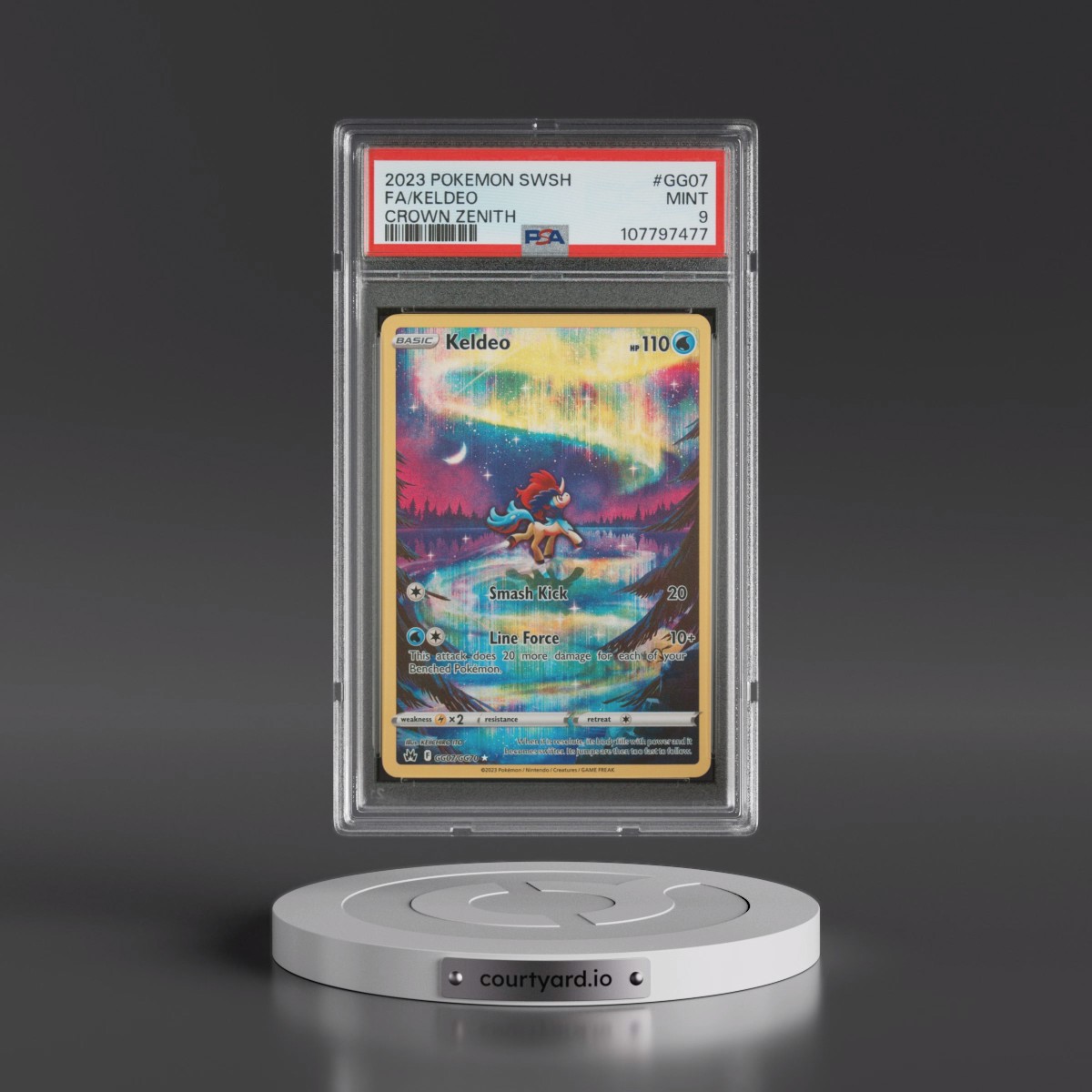 2023 Pokémon Sword and Shield Crown Zenith #GG07 Keldeo - Full Art (PSA 9 MINT)