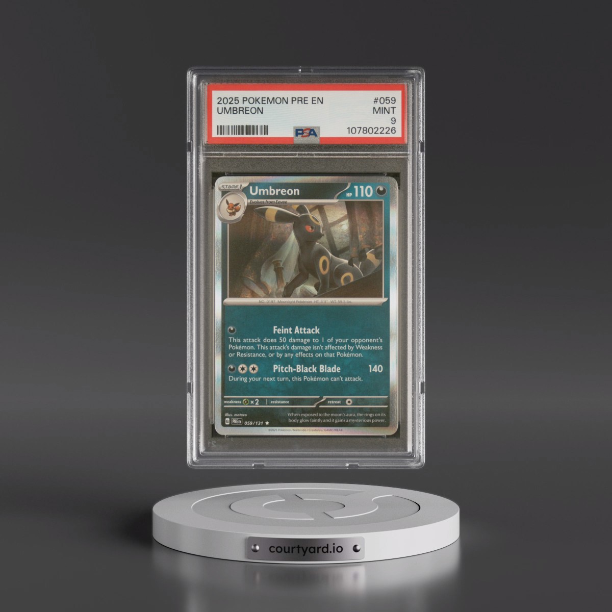 2025 Pokémon Pre EN-Prismatic Evolutions #059 Umbreon (PSA 9 MINT)
