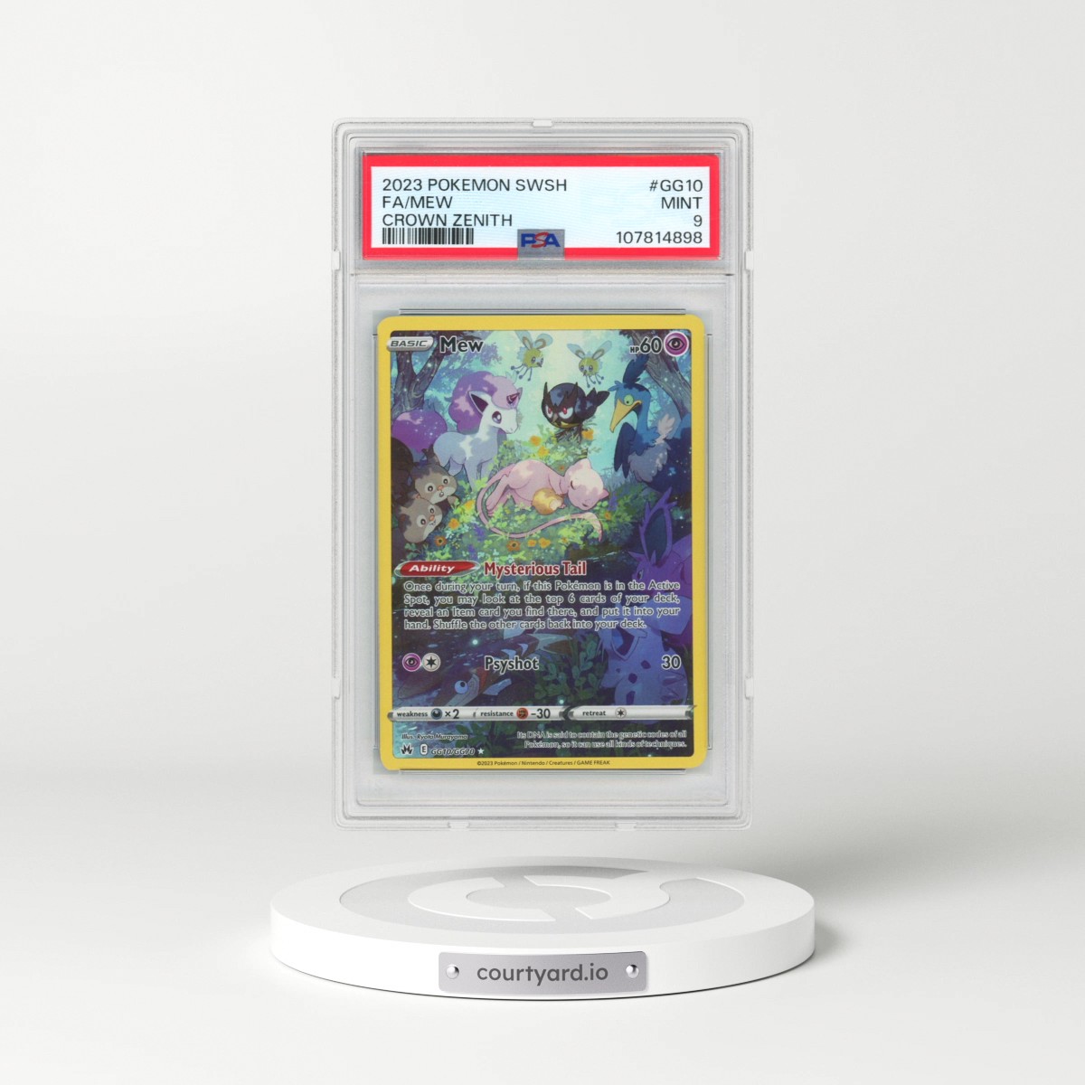 2023 Pokémon Sword and Shield Crown Zenith #GG10 Mew - Full Art (PSA 9 MINT)