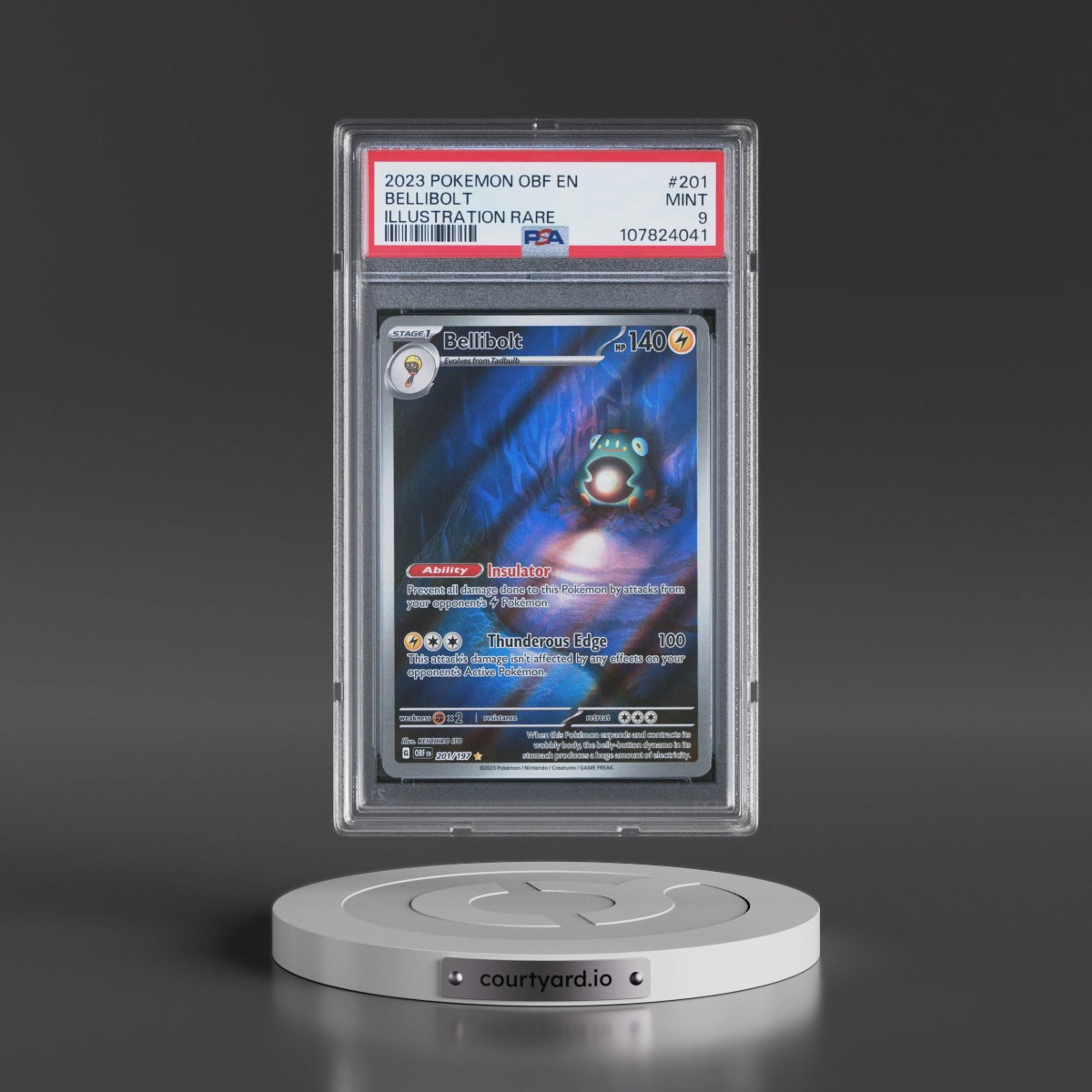 2023 Pokémon Obf EN-Obsidian Flames #201 Bellibolt - Illustration Rare (PSA 9 MINT)