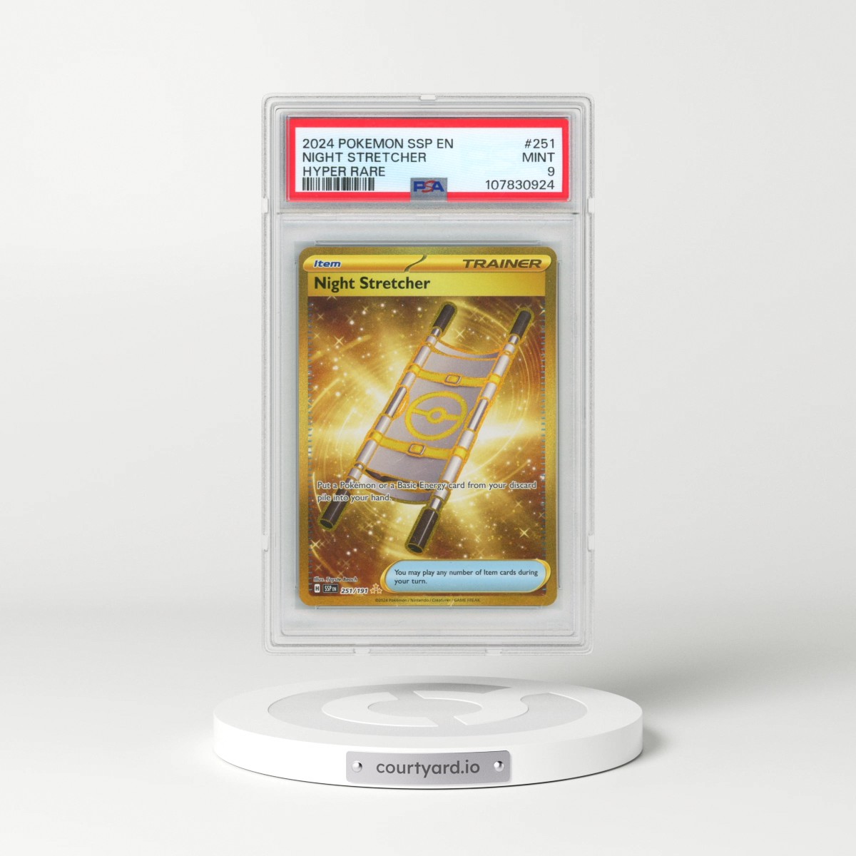 2024 Pokémon Ssp EN-Surging Sparks #251 Night Stretcher - Hyper Rare (PSA 9 MINT)