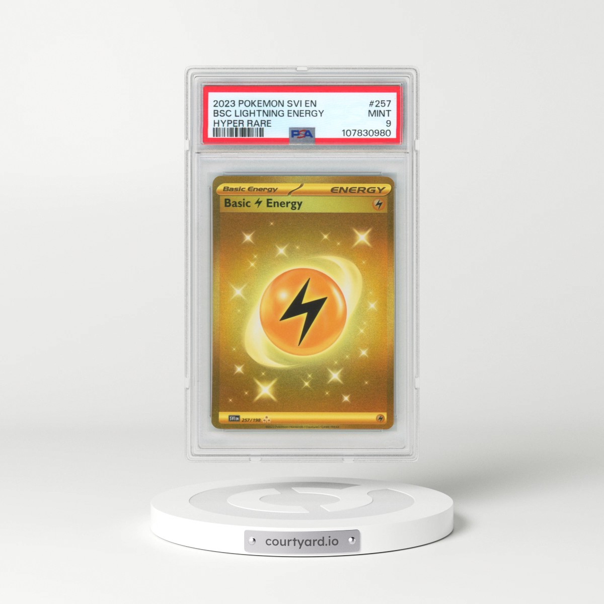 2023 Pokémon Svi EN-Scarlet & Violet #257 Basic Lightning Energy - Hyper Rare (PSA 9 MINT)
