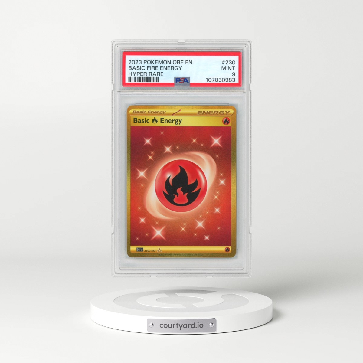 2023 Pokémon Obf EN-Obsidian Flames #230 Basic Fire Energy - Hyper Rare (PSA 9 MINT)