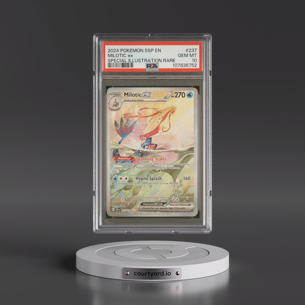2024 Pokémon Ssp EN-Surging Sparks #237 Milotic EX - Holo Special Illustration Rare (PSA 10 GEM MINT)