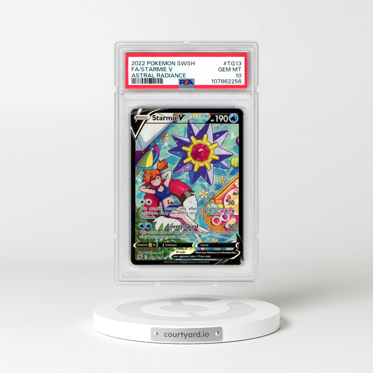2022 Pokémon Sword & Shield Astral Radiance #TG13 Starmie V - Holo Full Art (PSA 10 GEM MINT)