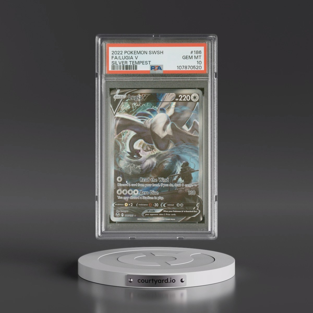 2022 Pokémon Sword & Shield Silver Tempest #186 Lugia V - Holo Full Art (PSA 10 GEM MINT)