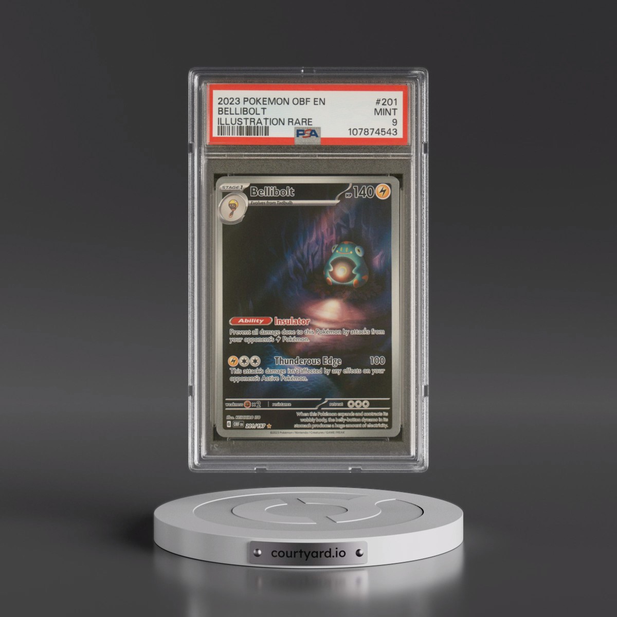 2023 Pokémon Obf EN-Obsidian Flames #201 Bellibolt - Illustration Rare (PSA 9 MINT)