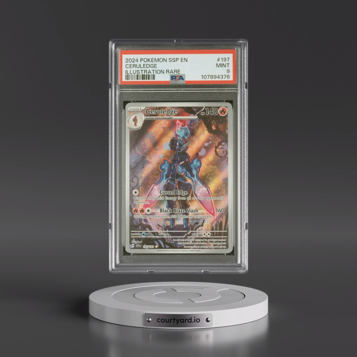 2024 Pokémon Ssp EN-Surging Sparks #197 Ceruledge - Illustration Rare (PSA 9 MINT)