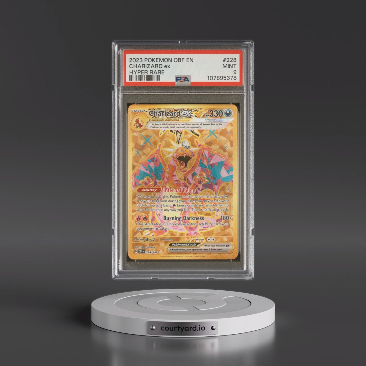2023 Pokémon Obf EN-Obsidian Flames #228 Charizard EX - Holo Hyper Rare (PSA 9 MINT)