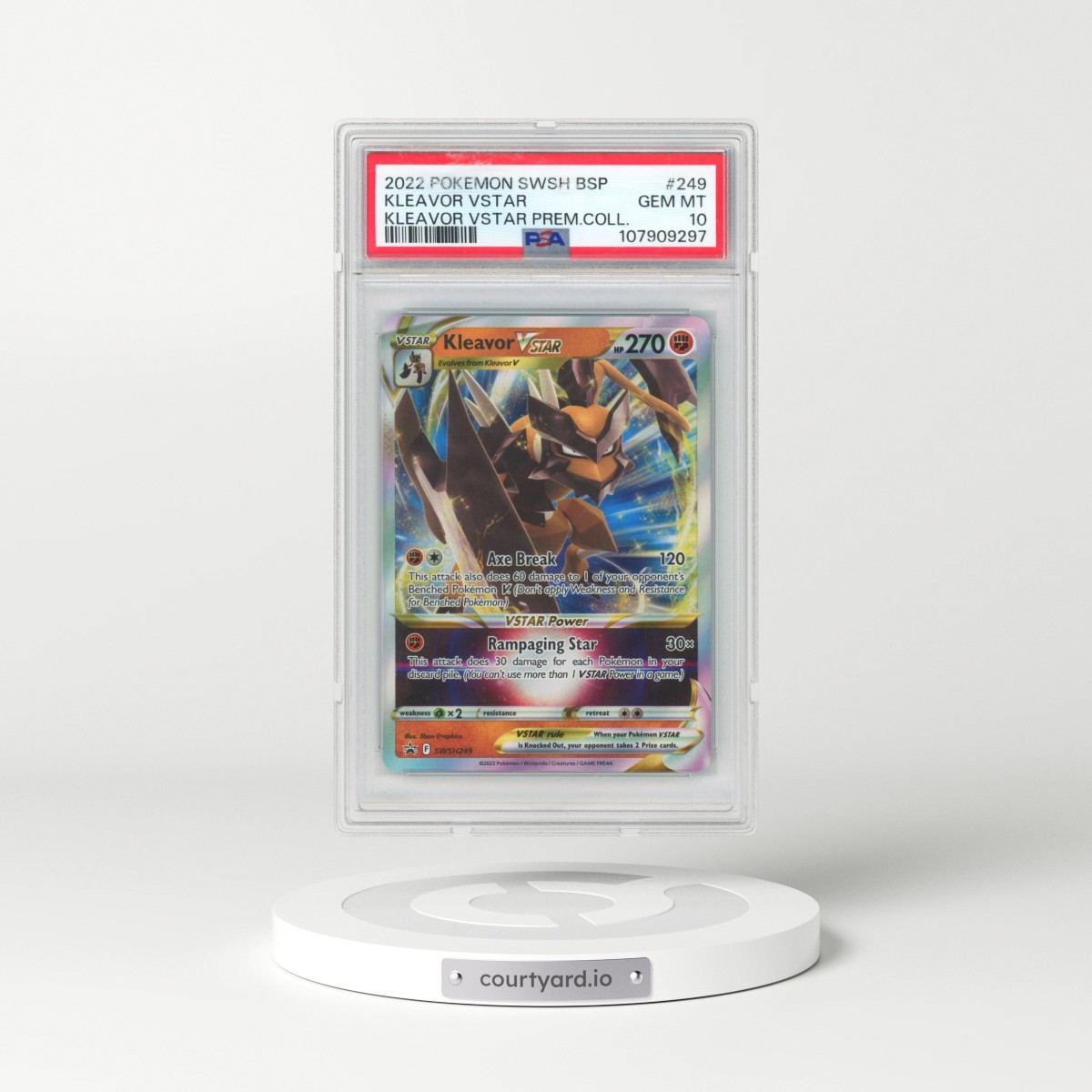 2022 Pokémon Swsh Black Star Promo #249 Kleavor Vstar - Kleavor Vstar Premium Collection (PSA 10 GEM MINT)