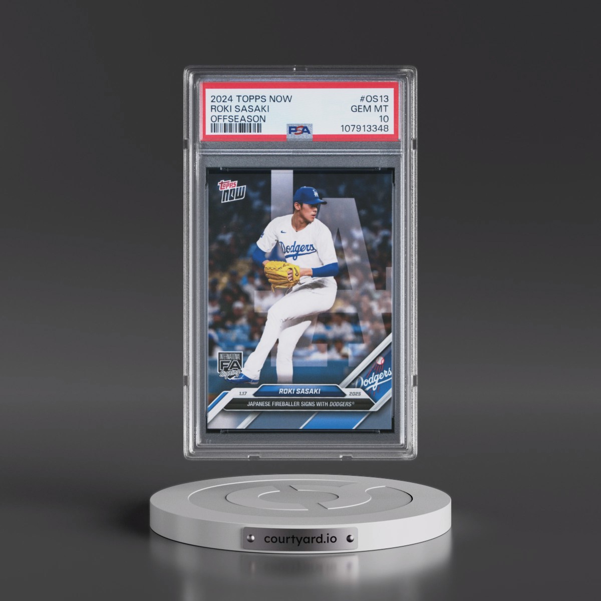 2024 Topps Now Offseason #OS13 Roki Sasaki (PSA 10 GEM MINT)