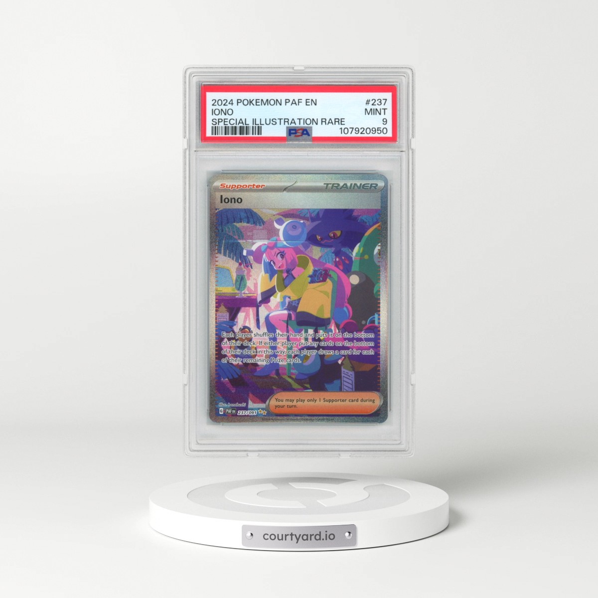 2024 Pokémon Paf EN-Paldean Fates #237 Iono - Special Illustration Rare (PSA 9 MINT)