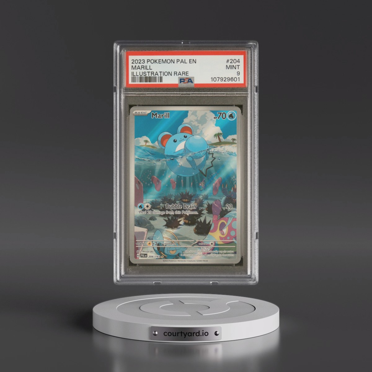 2023 Pokémon Pal EN-Paldea Evolved #204 Marill - Illustration Rare (PSA 9 MINT)