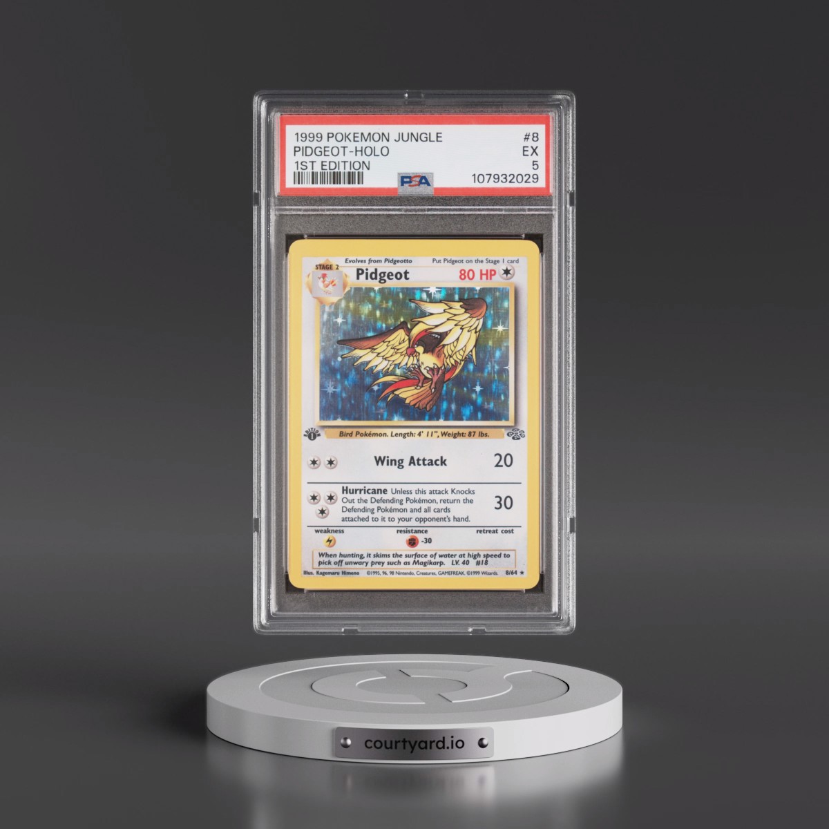 1999 Pokémon Jungle #8 Pidgeot - 1st Edition Holo (PSA 5 EX)