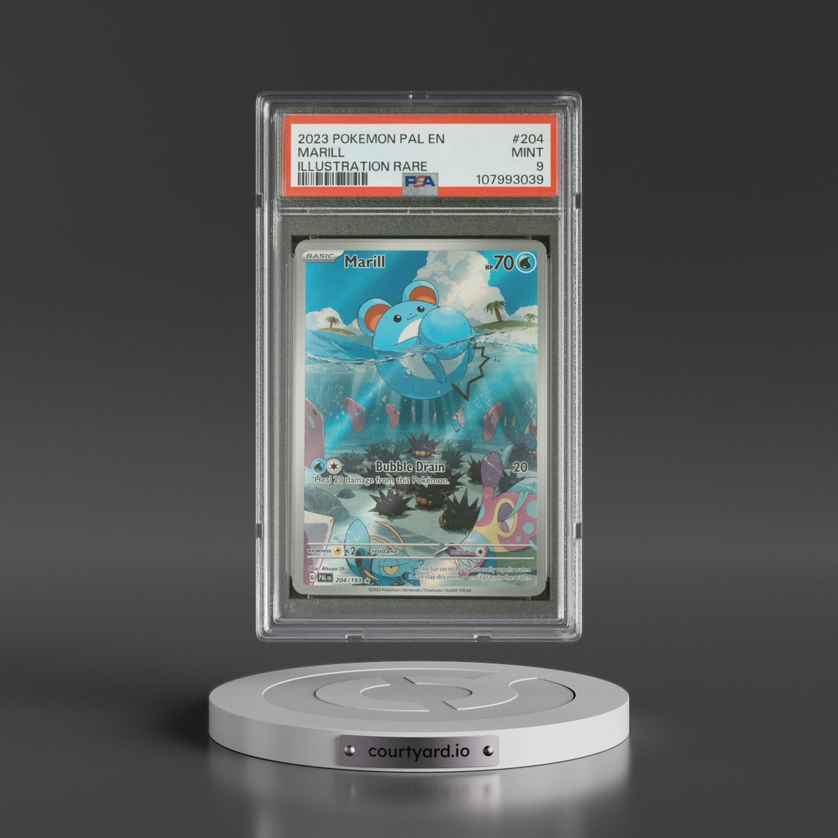 2023 Pokémon Pal EN-Paldea Evolved #204 Marill - Illustration Rare (PSA 9 MINT)